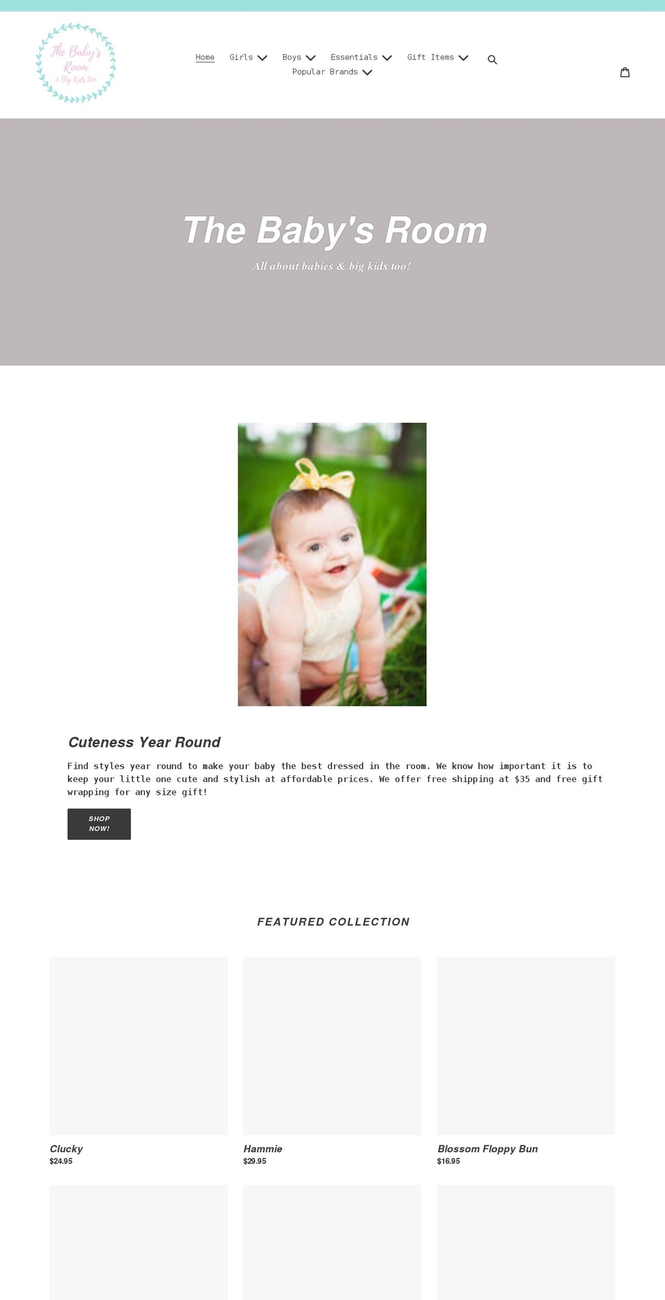 thebabysroomflorence.com shopify website screenshot