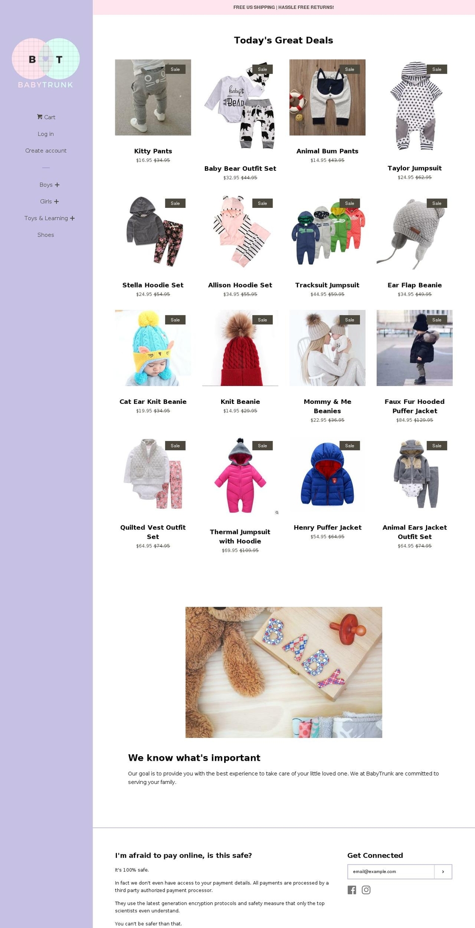 thebabytrunk.com shopify website screenshot