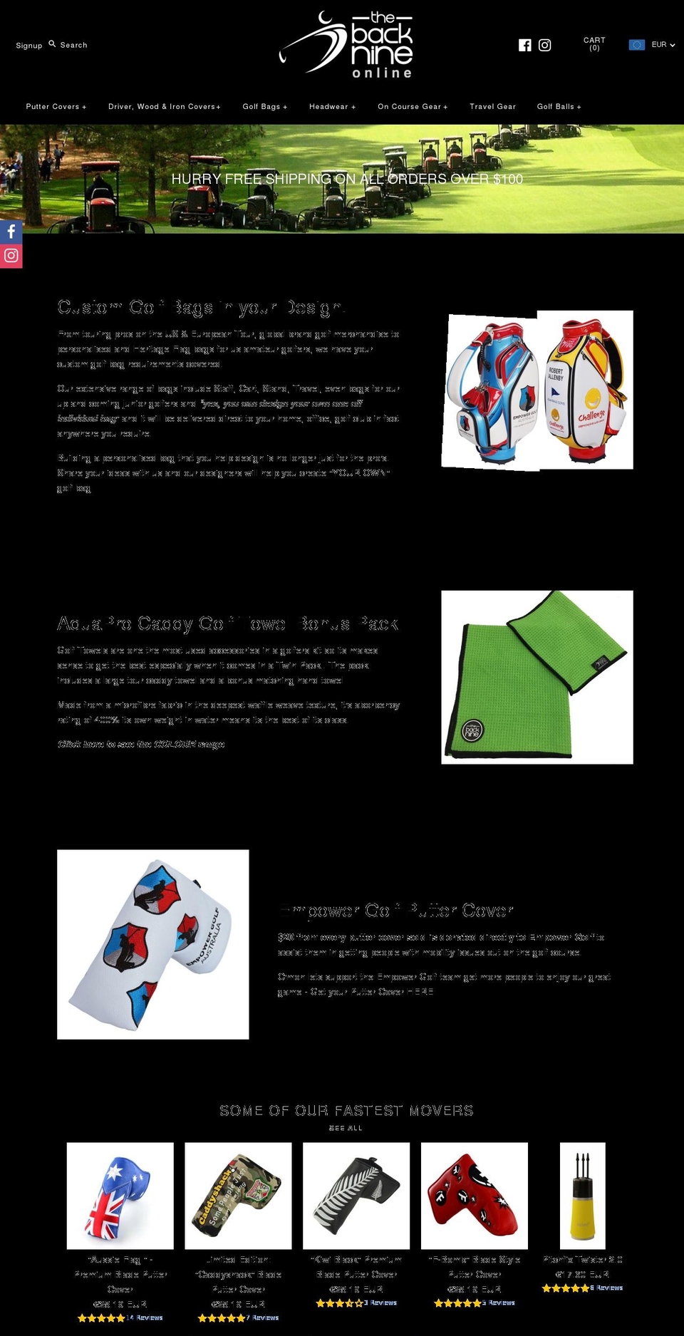 theback9online.com.au shopify website screenshot