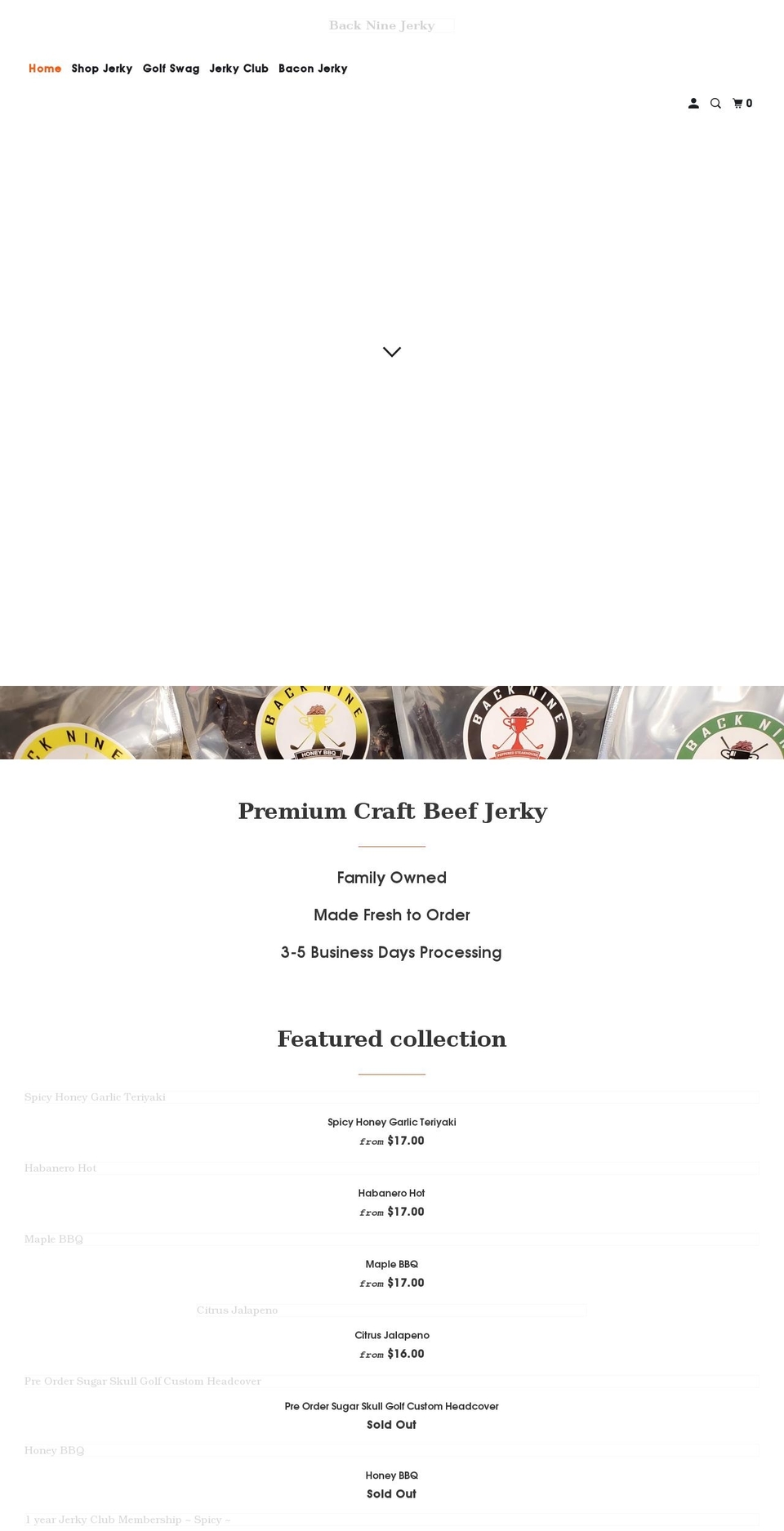 thebackninejerky.com shopify website screenshot