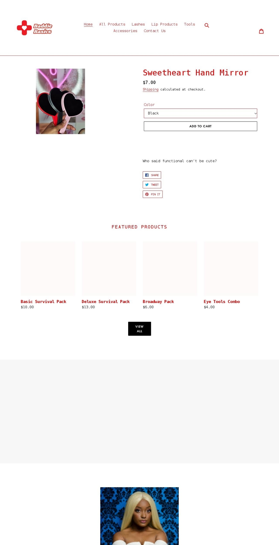 thebaddiebasics.com shopify website screenshot