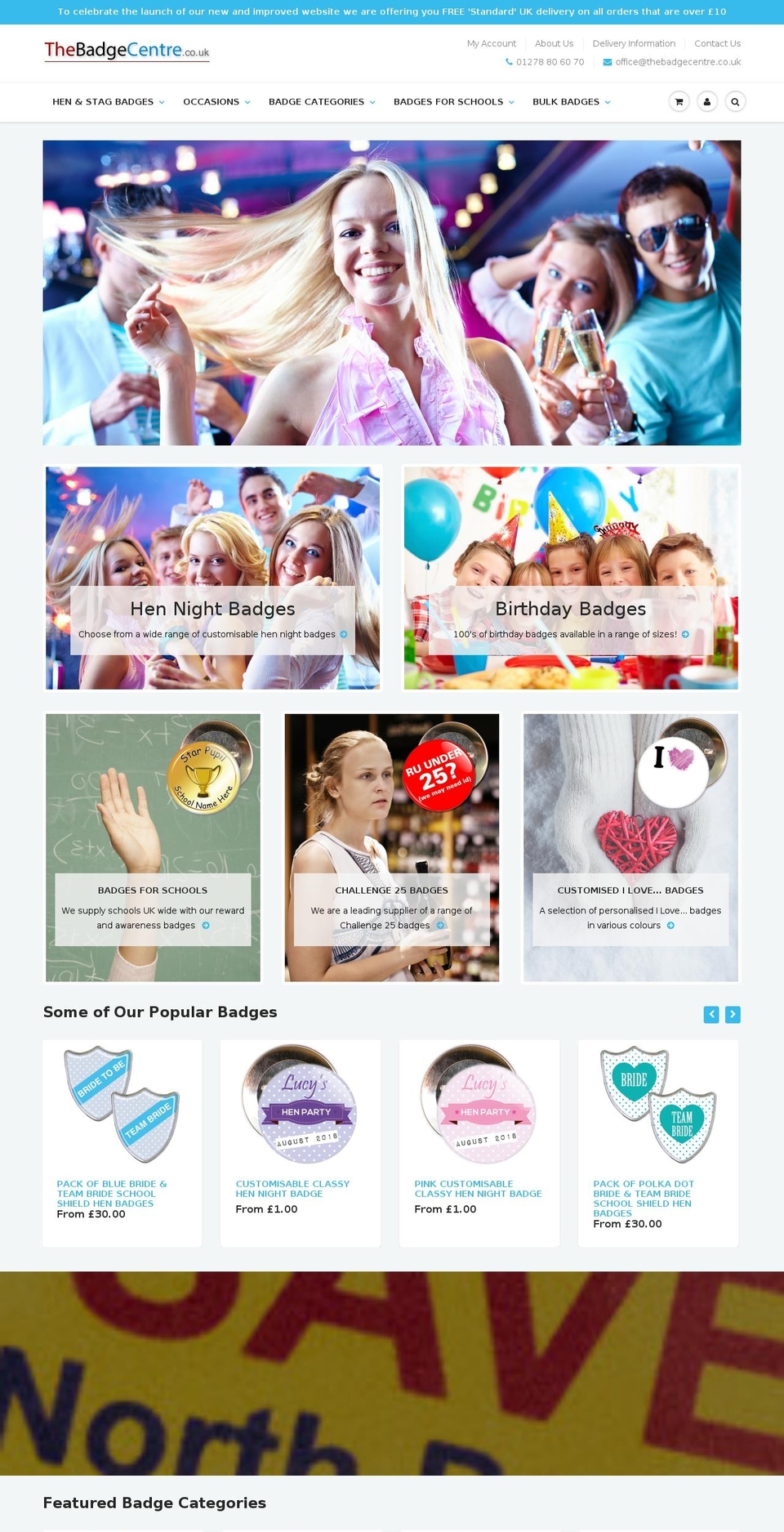 thebadgecentre.com shopify website screenshot