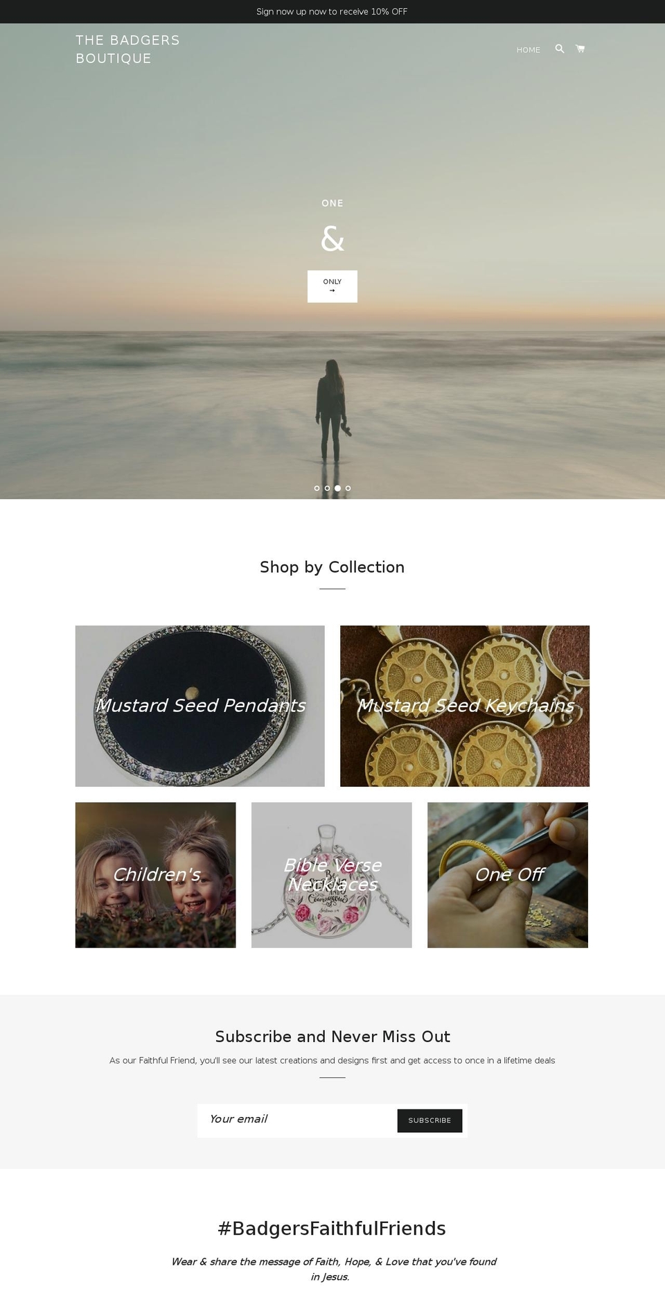 thebadgersboutique.com — Shopify storefront screenshot
