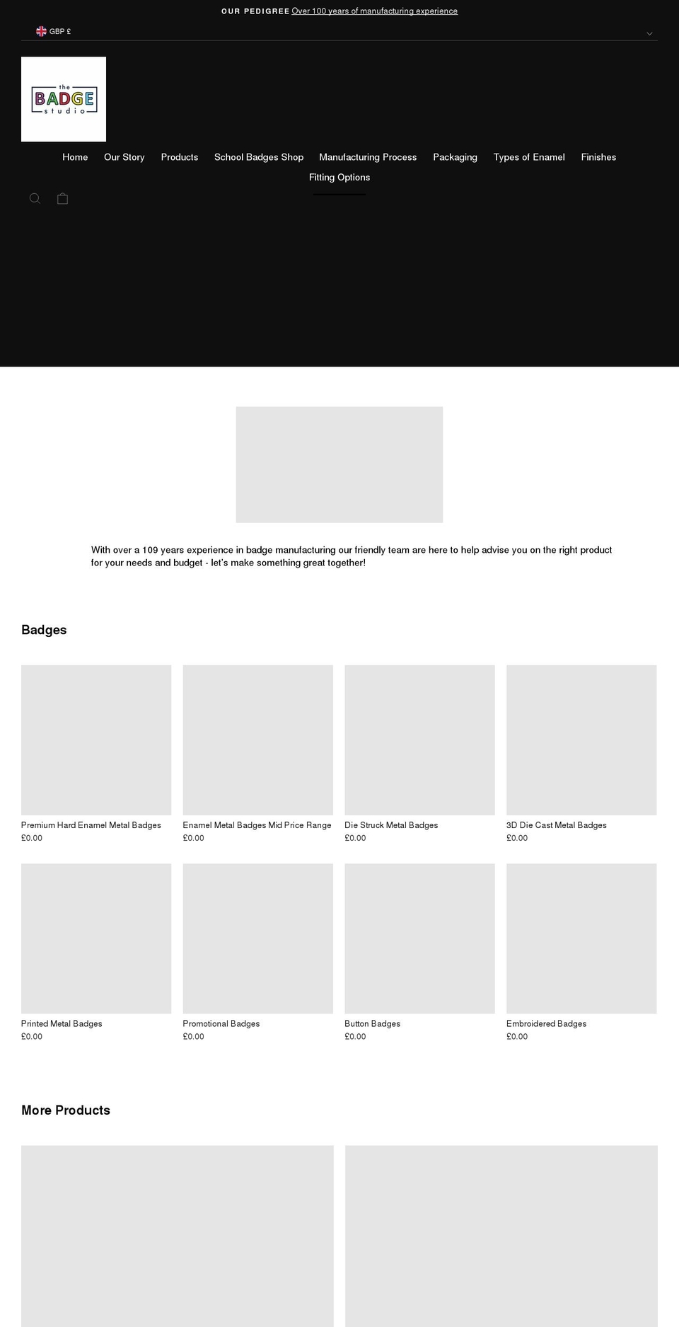 thebadgestudio.com shopify website screenshot