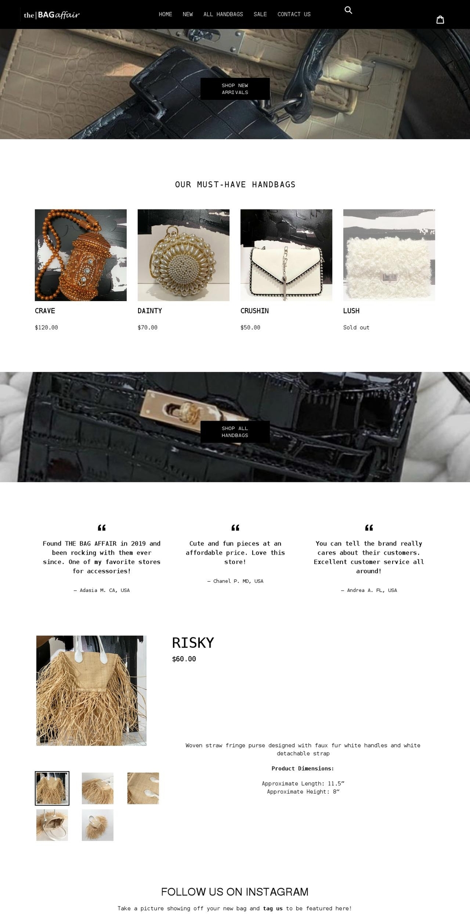 thebagaffair.com shopify website screenshot