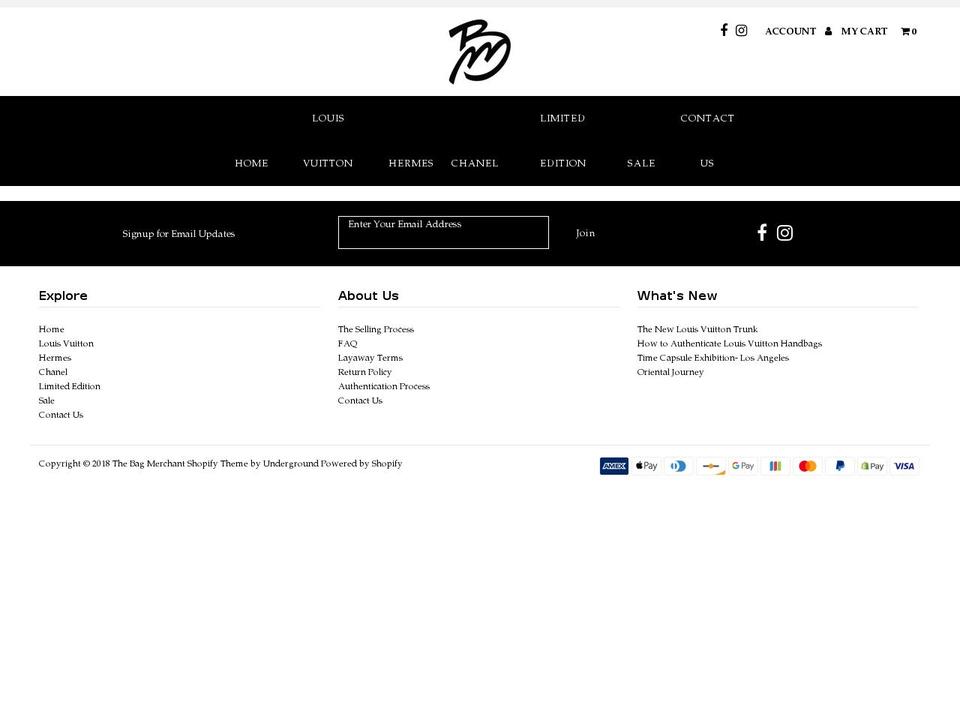 thebagmerchant.com — Shopify storefront screenshot