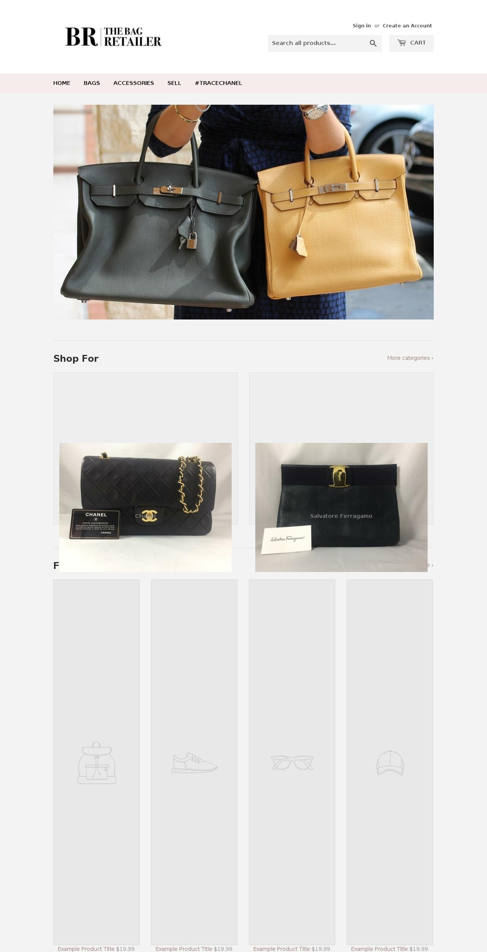 thebagretailer.com — Shopify storefront screenshot