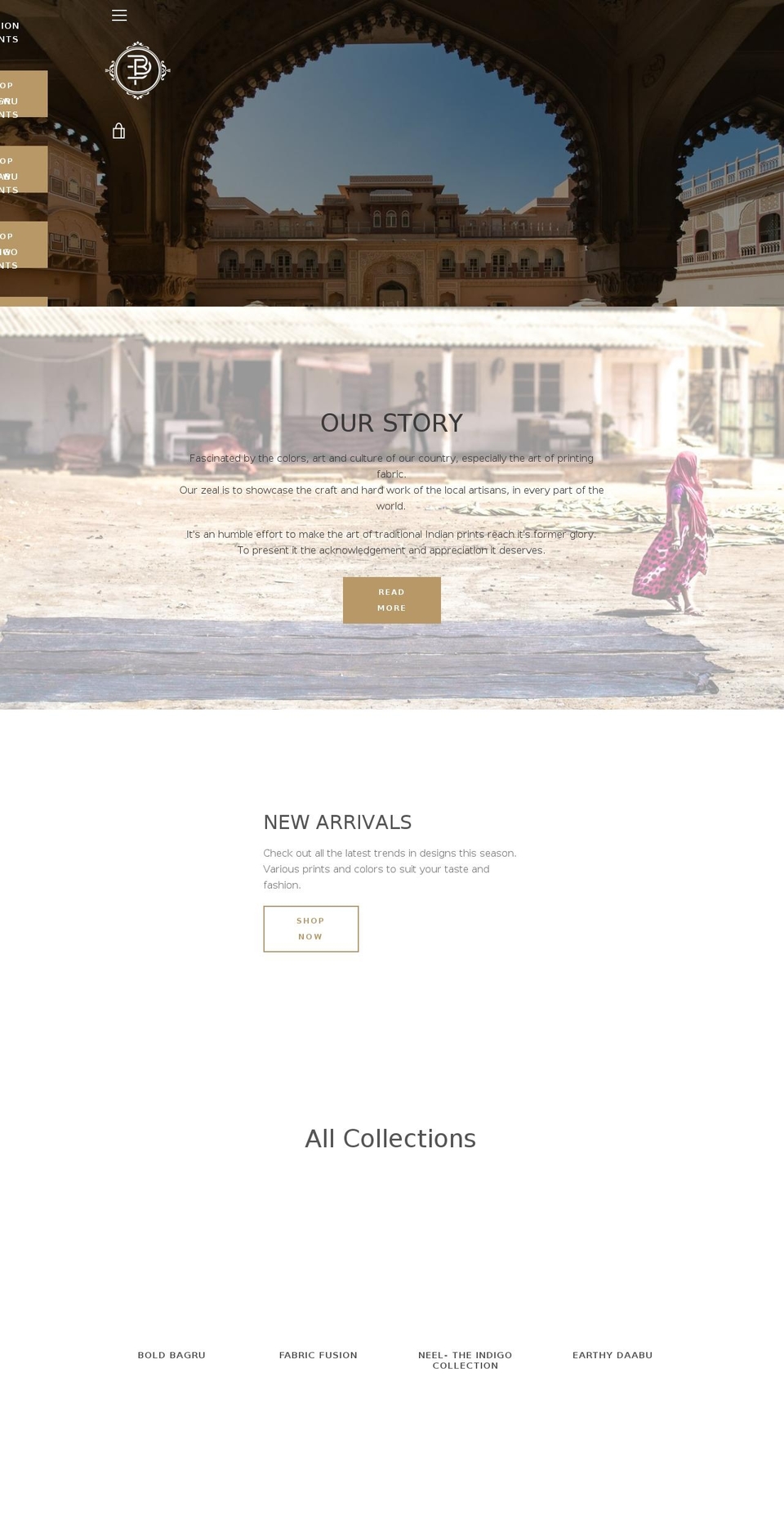 TBP Narrative Shopify theme site example thebagruprints.com