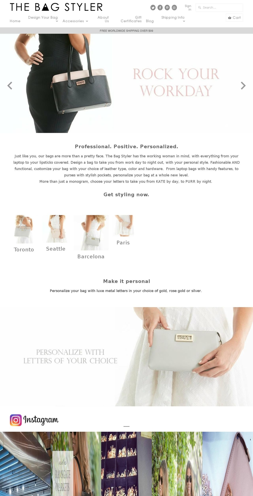 thebagstyler.com shopify website screenshot