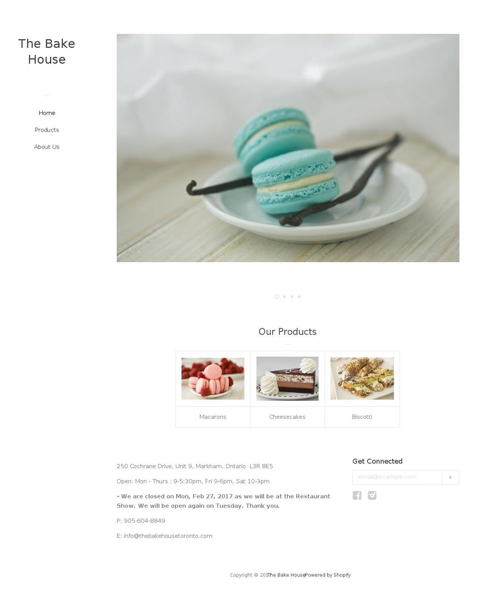 thebakehousetoronto.com shopify website screenshot