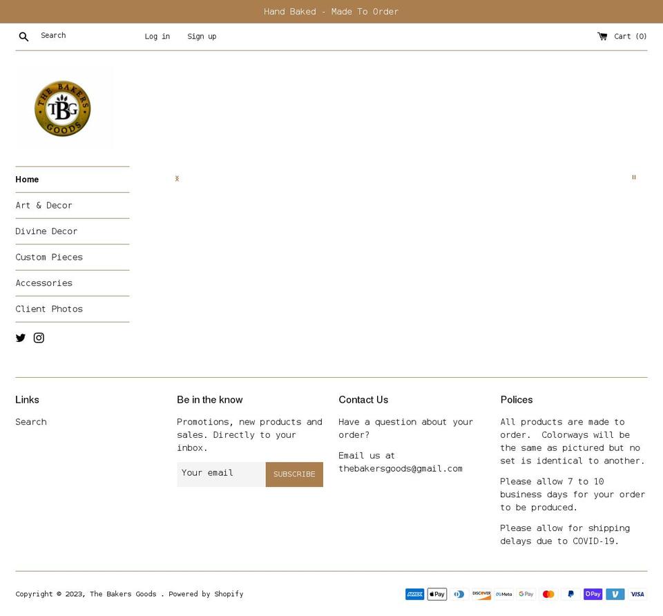 thebakersgoods.com shopify website screenshot