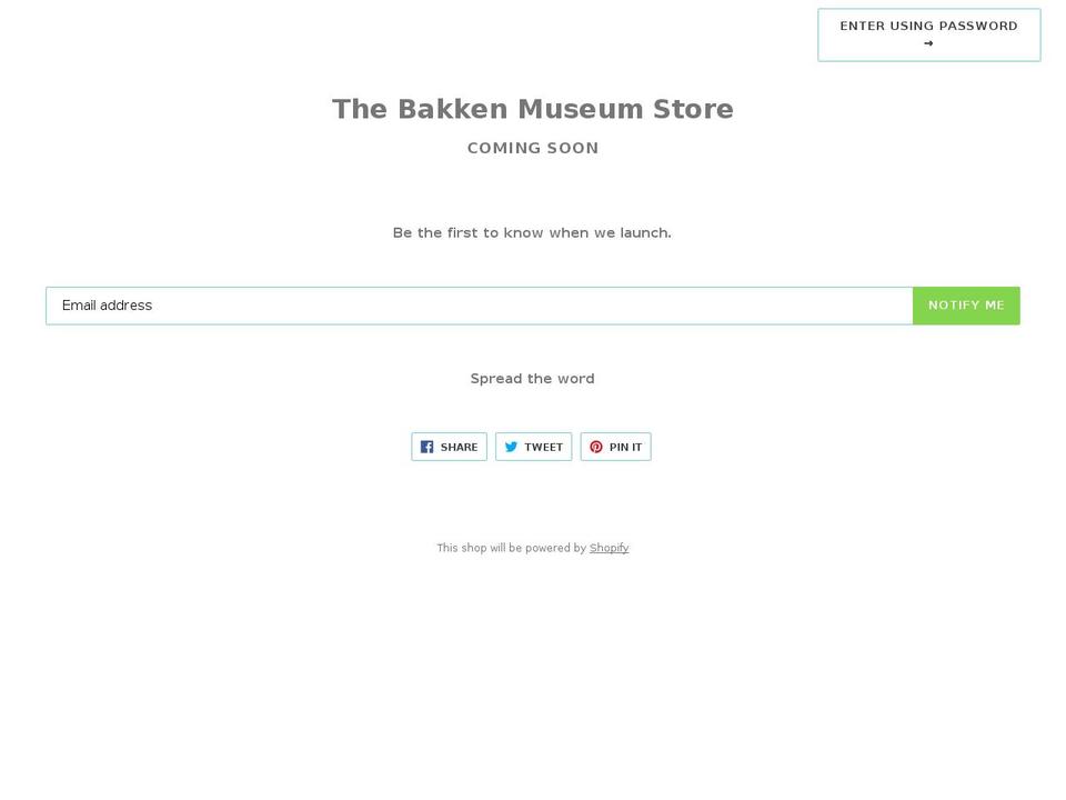 thebakkenstore.org shopify website screenshot