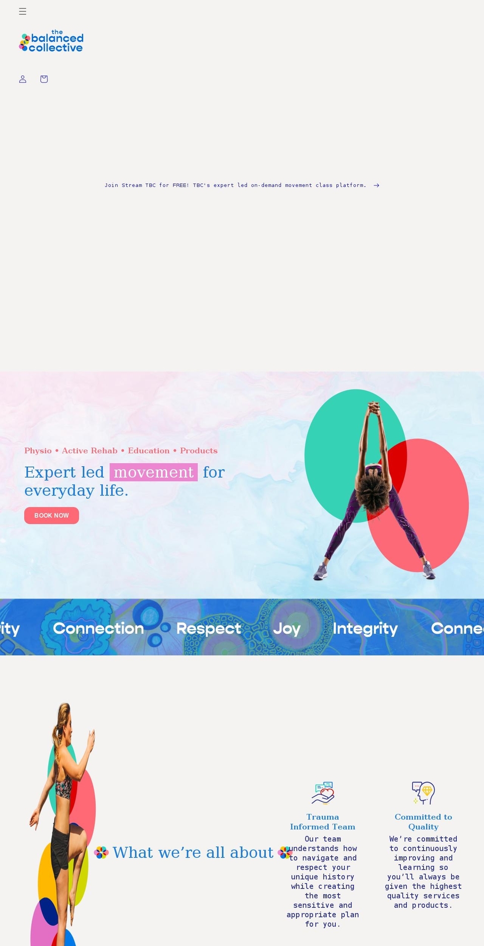 thebalancedcollective.com shopify website screenshot