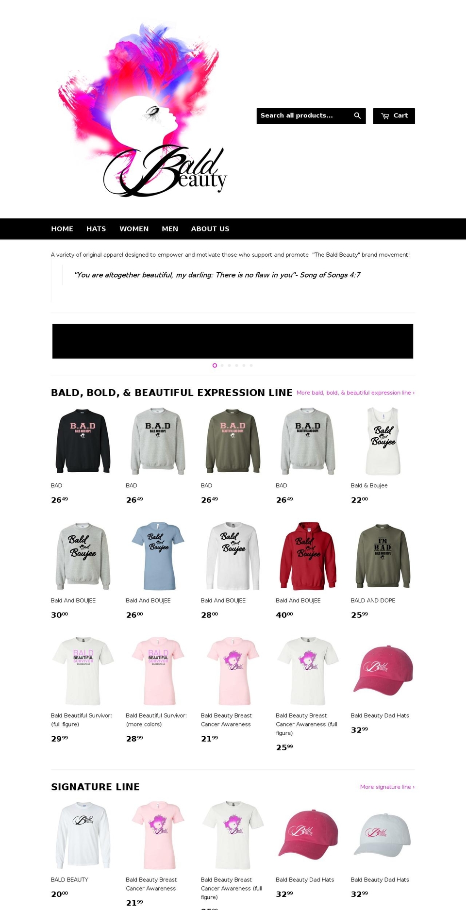 thebaldbeauty.com — Shopify storefront screenshot