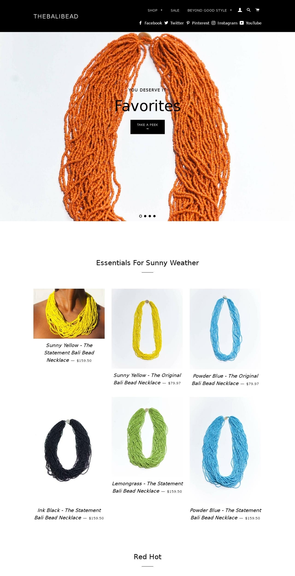 thebalibead.com shopify website screenshot