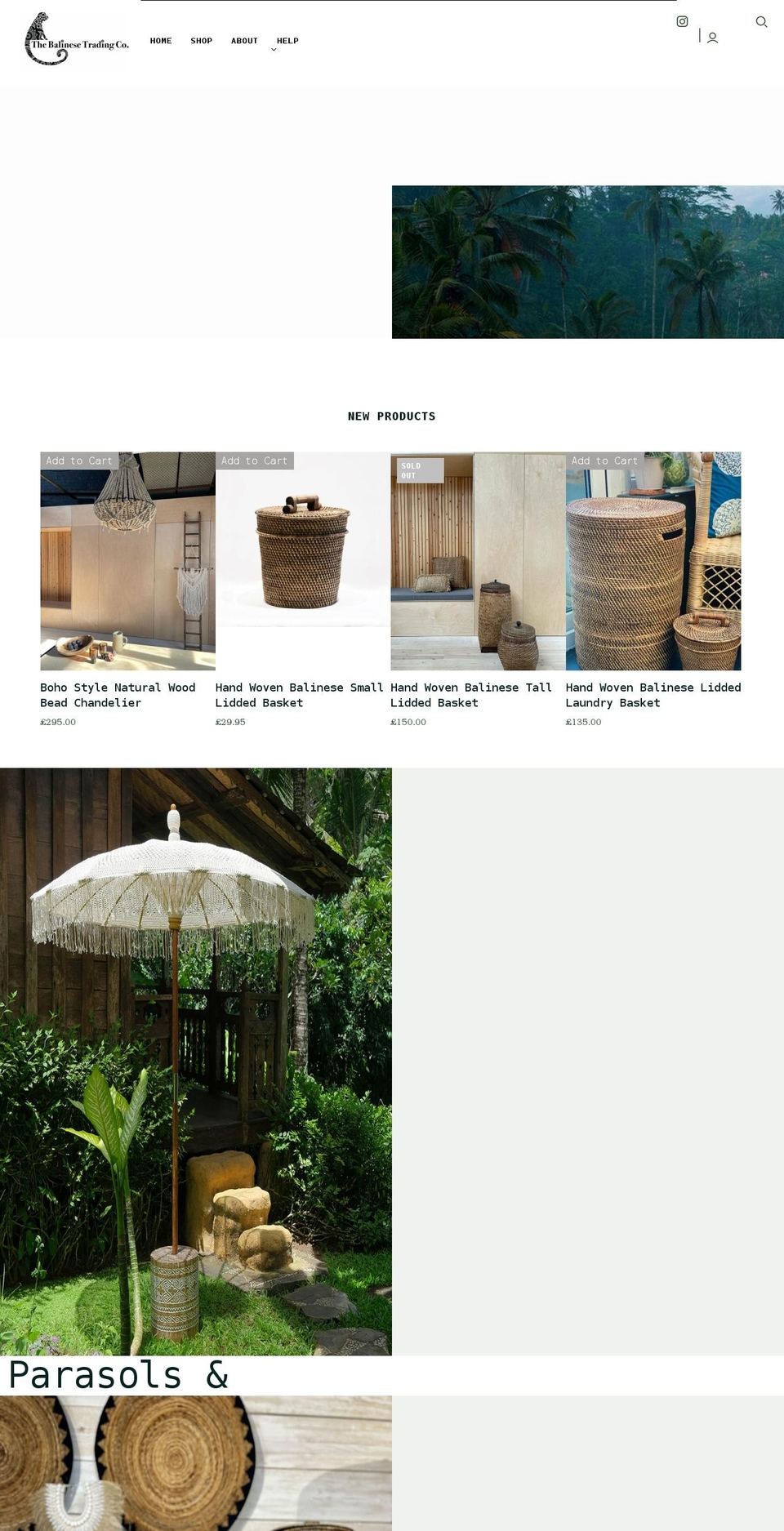 thebalinesetradingcompany.com shopify website screenshot