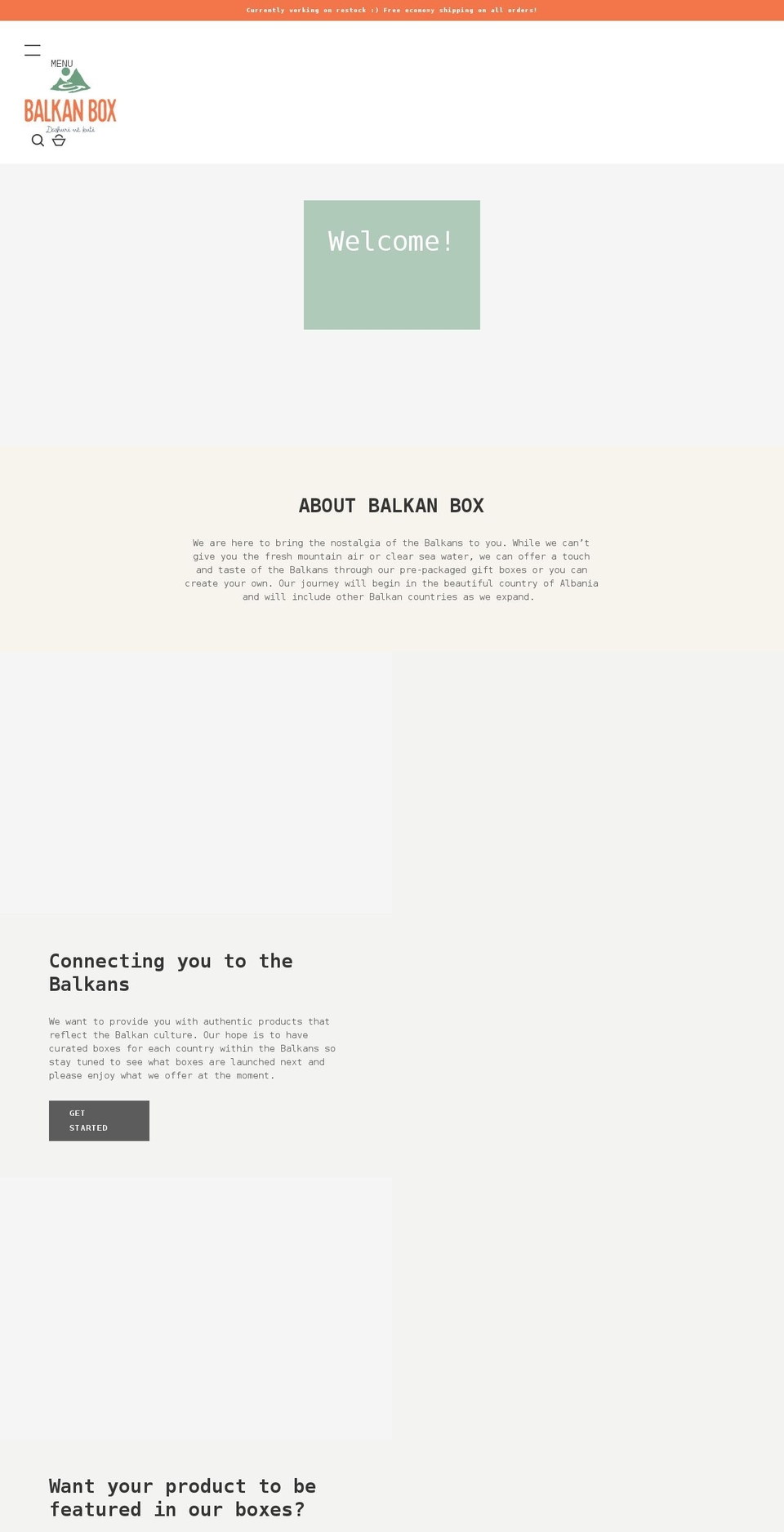 thebalkanbox.com shopify website screenshot