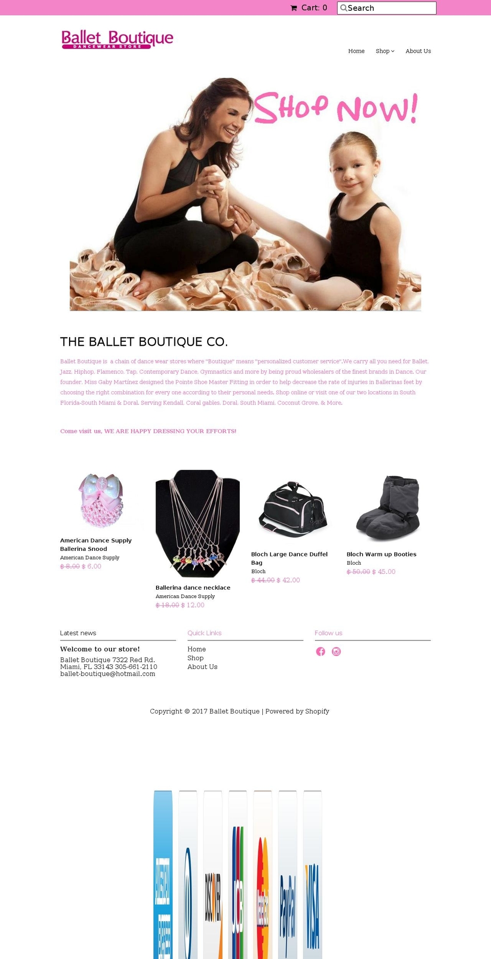 theballetboutique.com shopify website screenshot