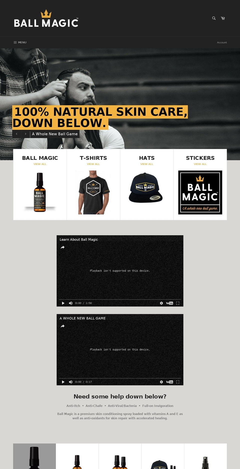 theballmagic.com shopify website screenshot