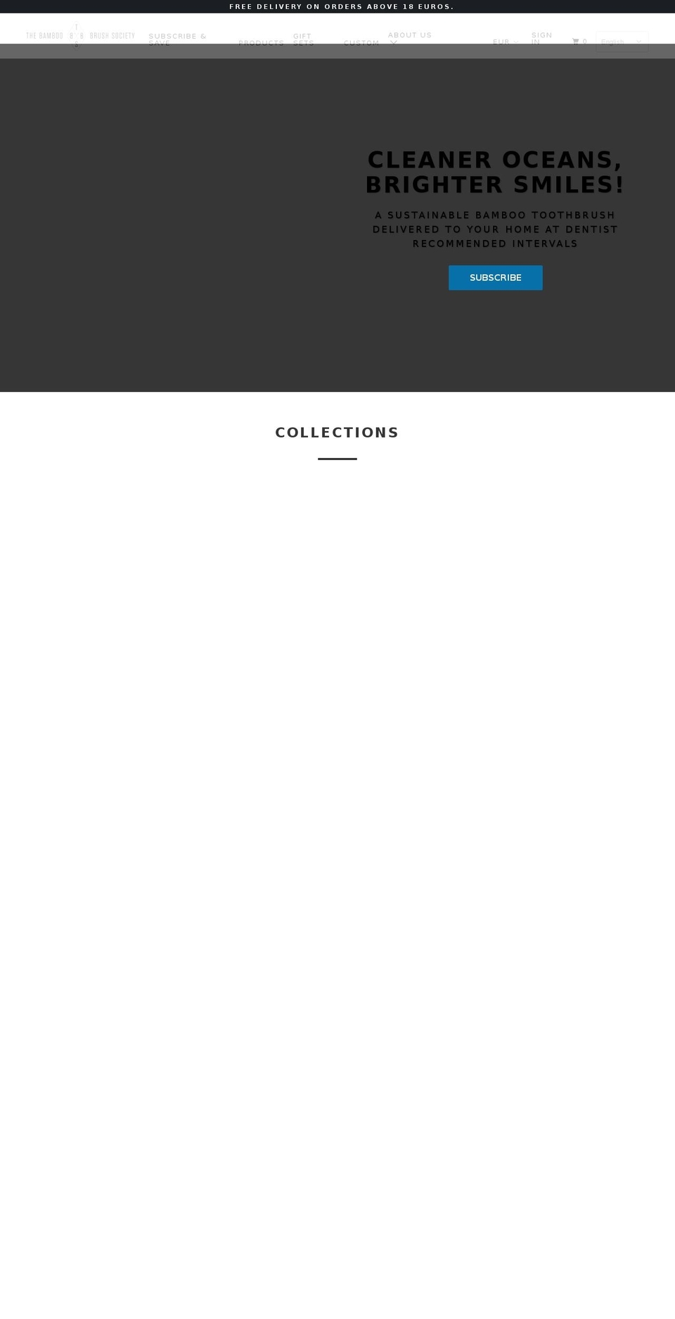 thebamboobrushsociety.com shopify website screenshot