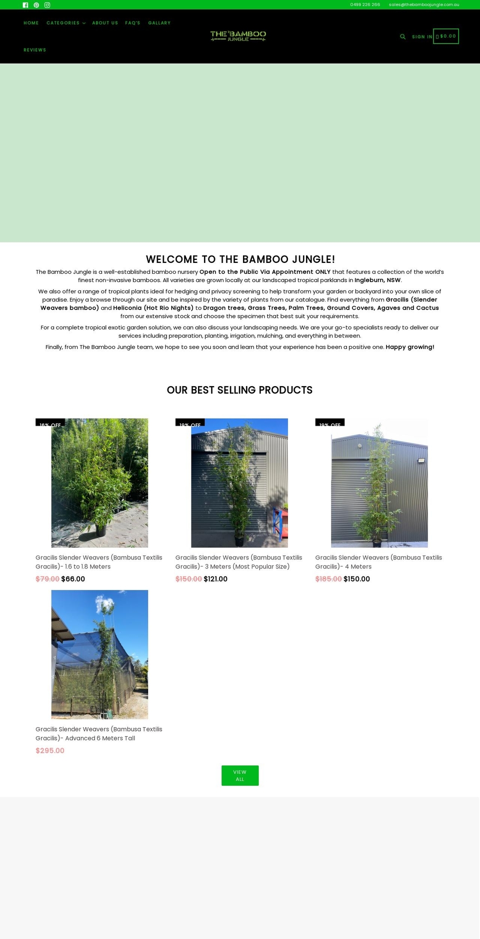 thebamboojungle.com.au shopify website screenshot