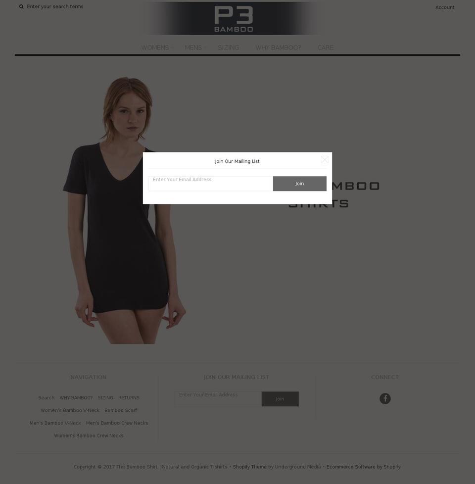 thebambooshirt.com shopify website screenshot