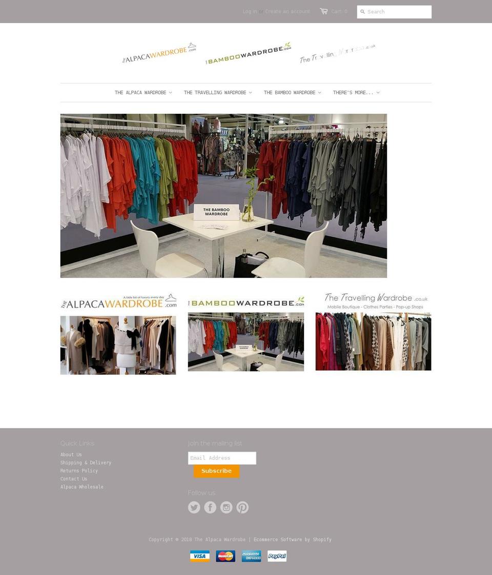 thebamboowardrobe.com — Shopify storefront screenshot