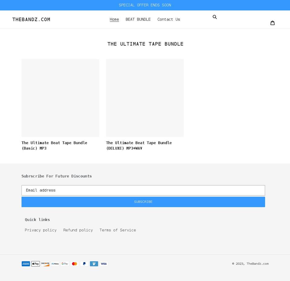 thebandz.com shopify website screenshot