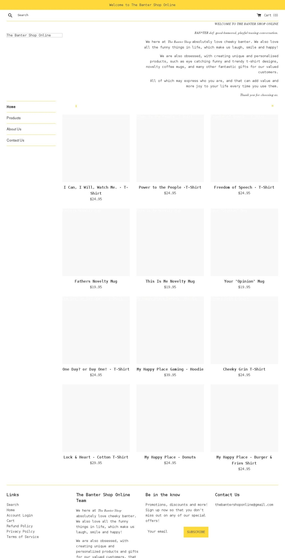 thebantershoponline.com shopify website screenshot