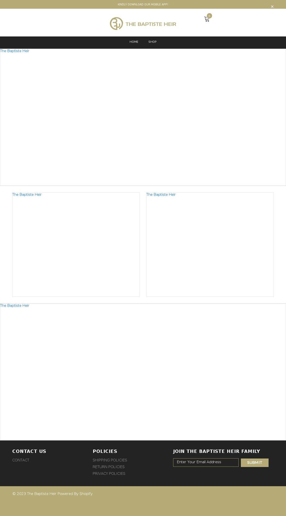 thebaptisteheir.com shopify website screenshot