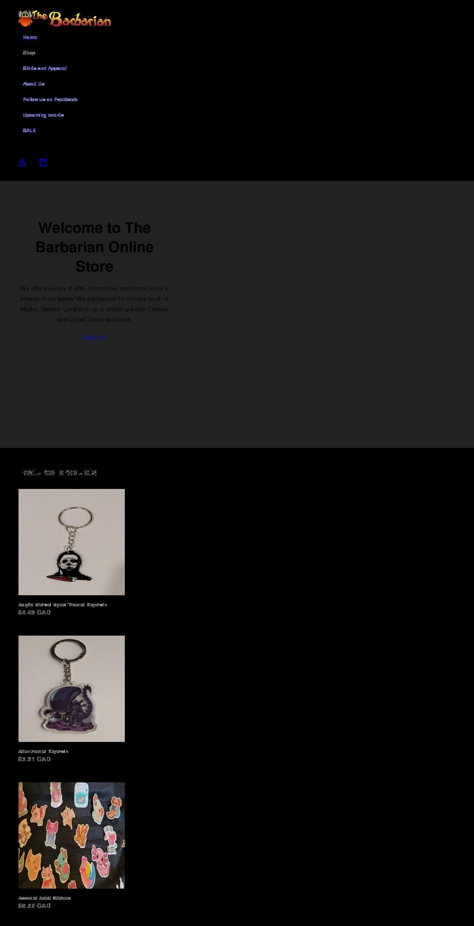 thebarbarian.ca shopify website screenshot