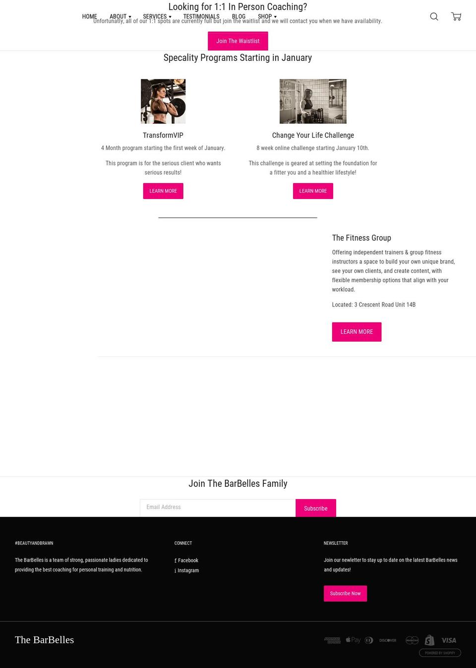 thebarbelles.com shopify website screenshot
