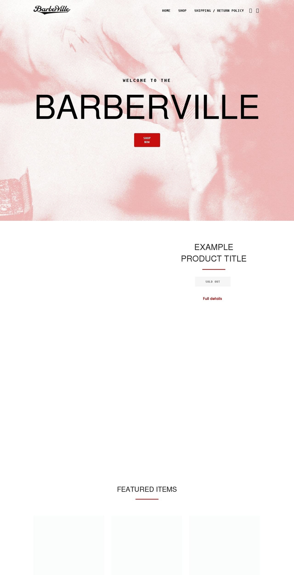 thebarberville.com shopify website screenshot