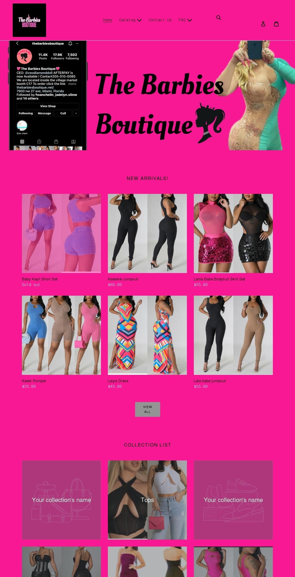 thebarbiesboutique.net shopify website screenshot