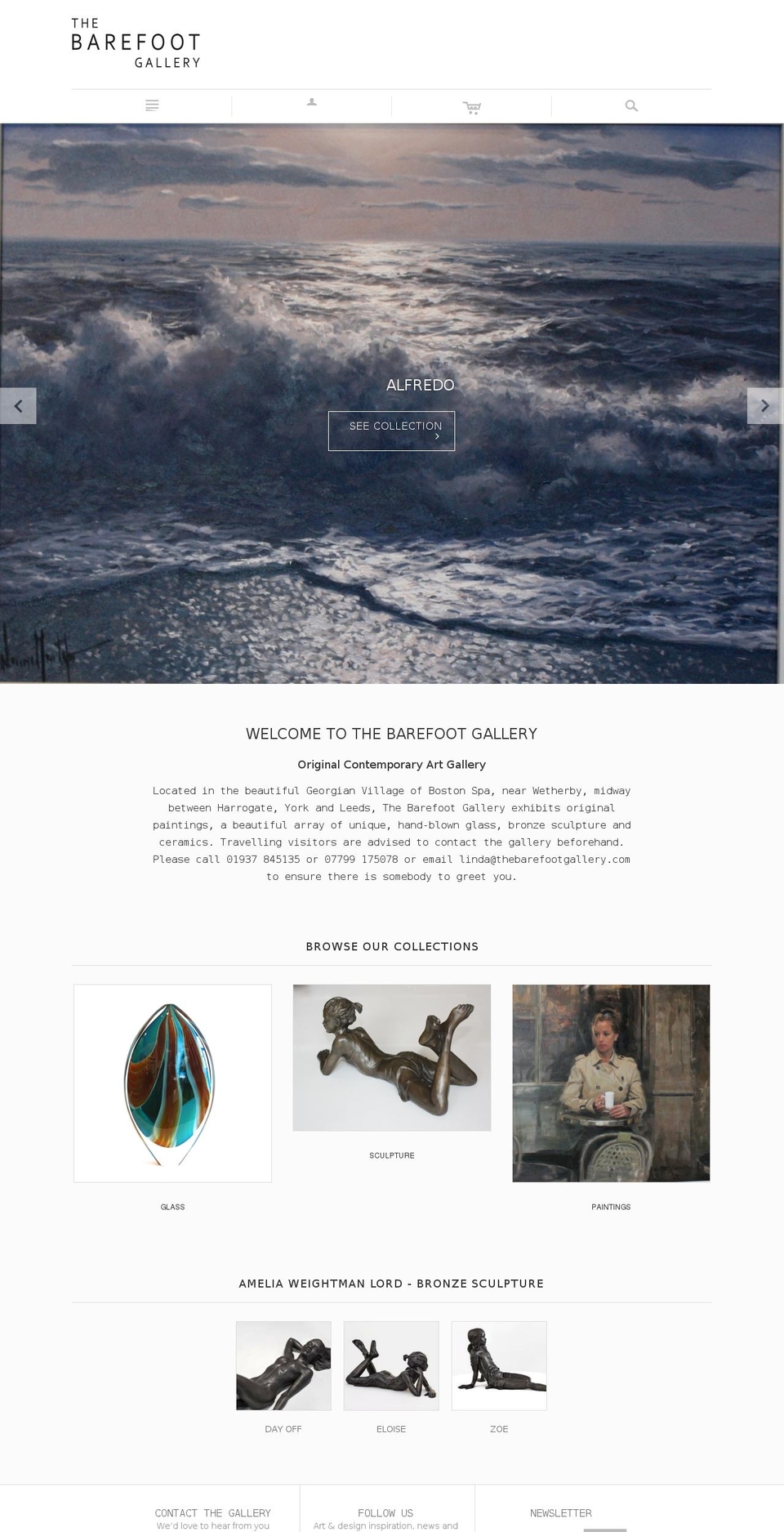 thebarefootgallery.com shopify website screenshot