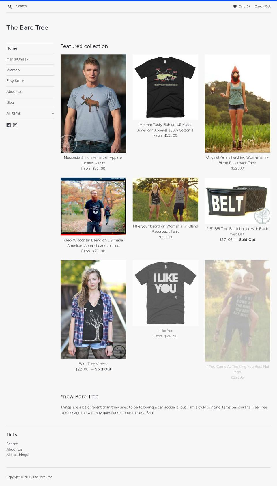 thebaretree.com shopify website screenshot