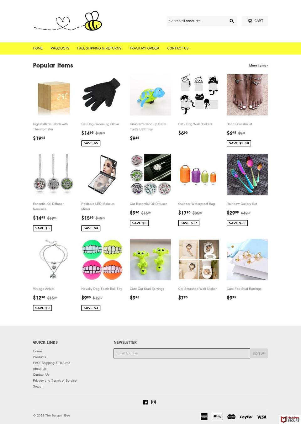 thebargainbee.com shopify website screenshot