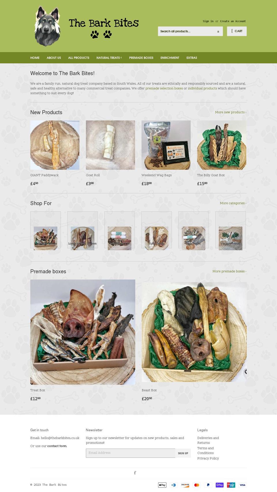 thebarkbites.co.uk shopify website screenshot