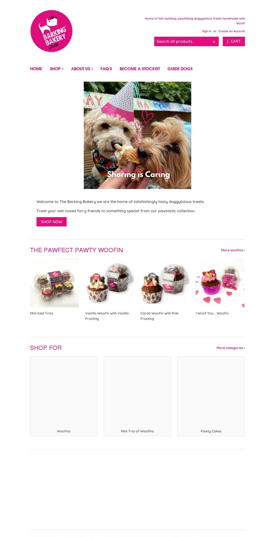 thebarkingbakery.co.uk shopify website screenshot