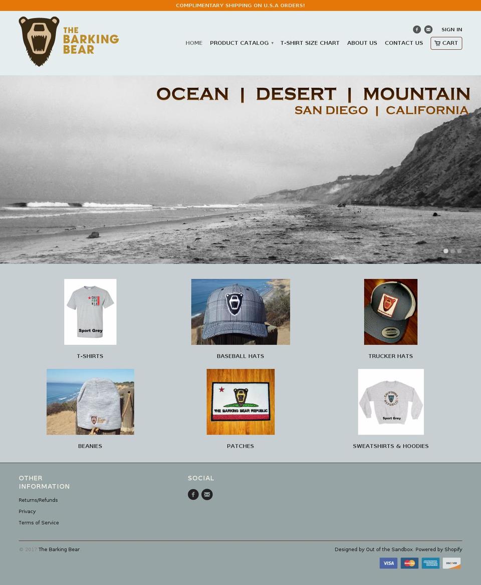 thebarkingbear.com shopify website screenshot