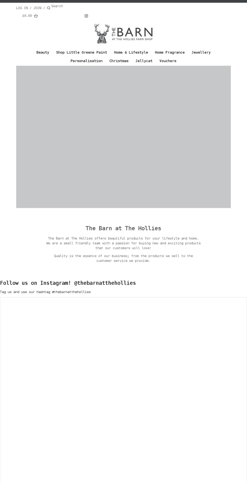 thebarnatthehollies.com shopify website screenshot