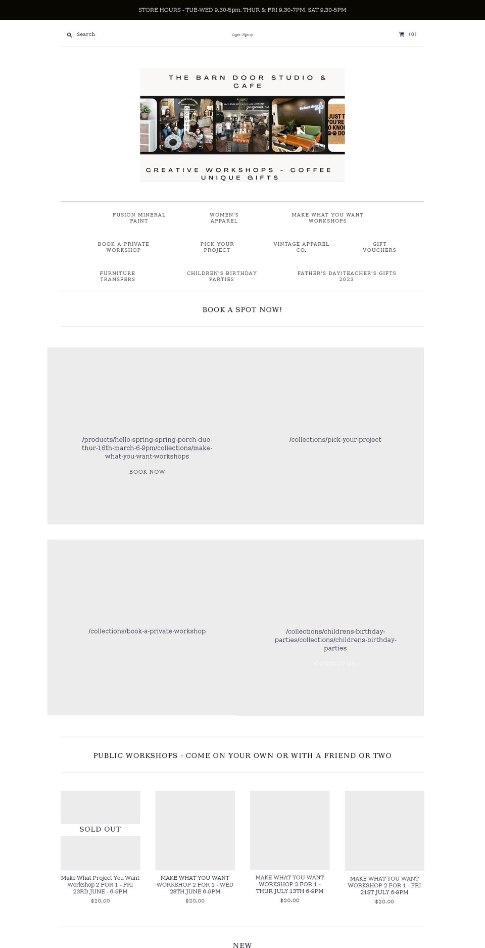 thebarndoorstudio.ca shopify website screenshot