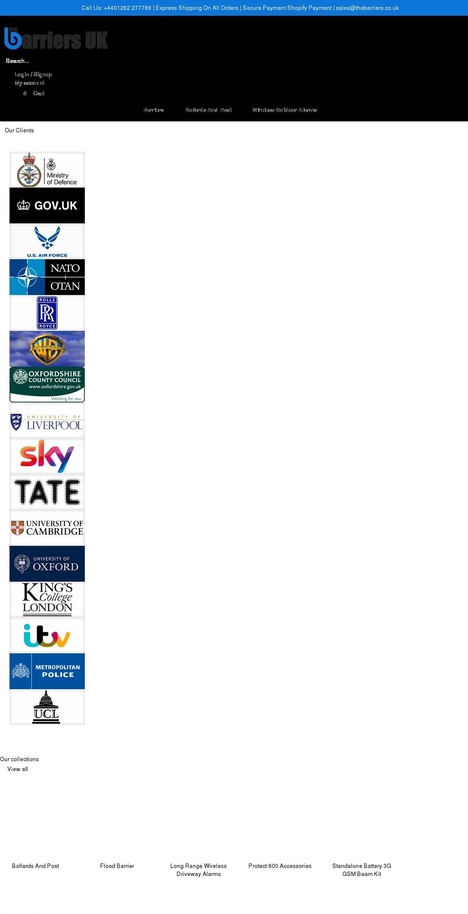 thebarriers.co.uk shopify website screenshot