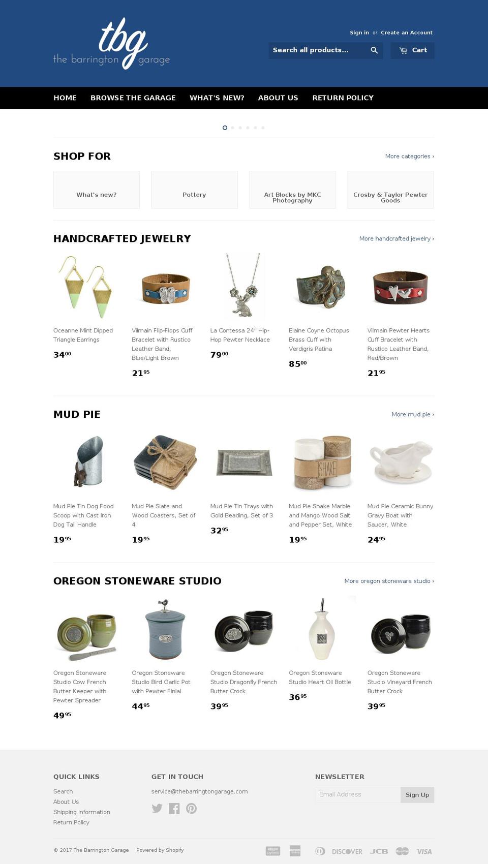 thebarringtongarage.com shopify website screenshot
