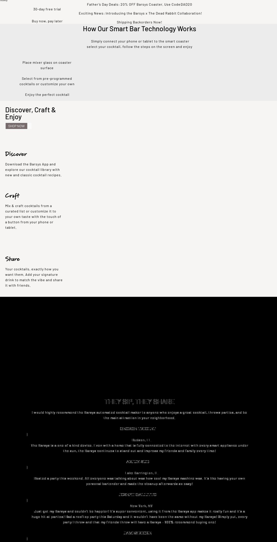 thebarsys.com shopify website screenshot