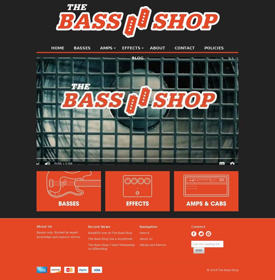 thebassshop.co shopify website screenshot