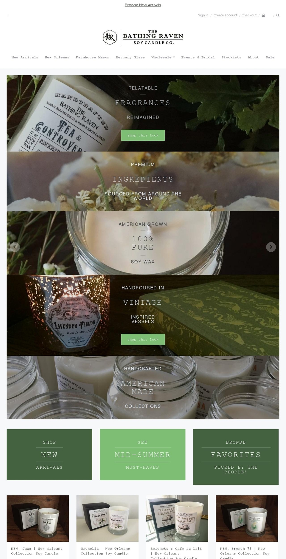 thebathingraven.com — Shopify storefront screenshot