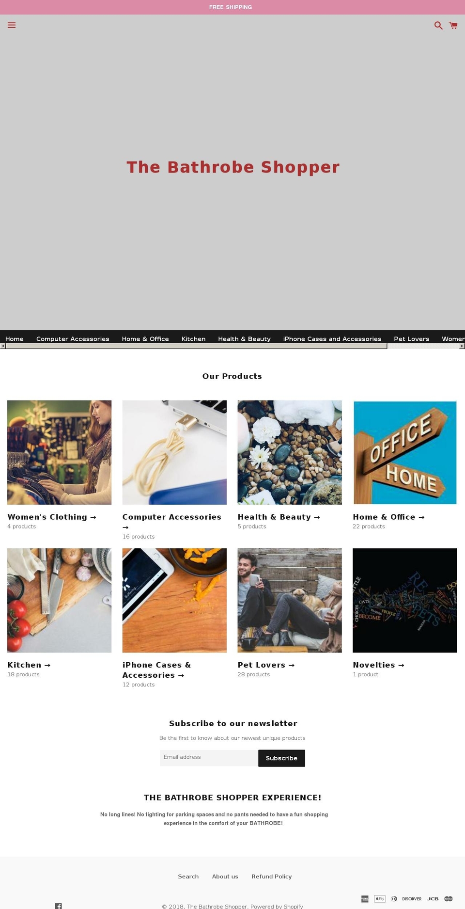 thebathrobeshopper.com — Shopify storefront screenshot