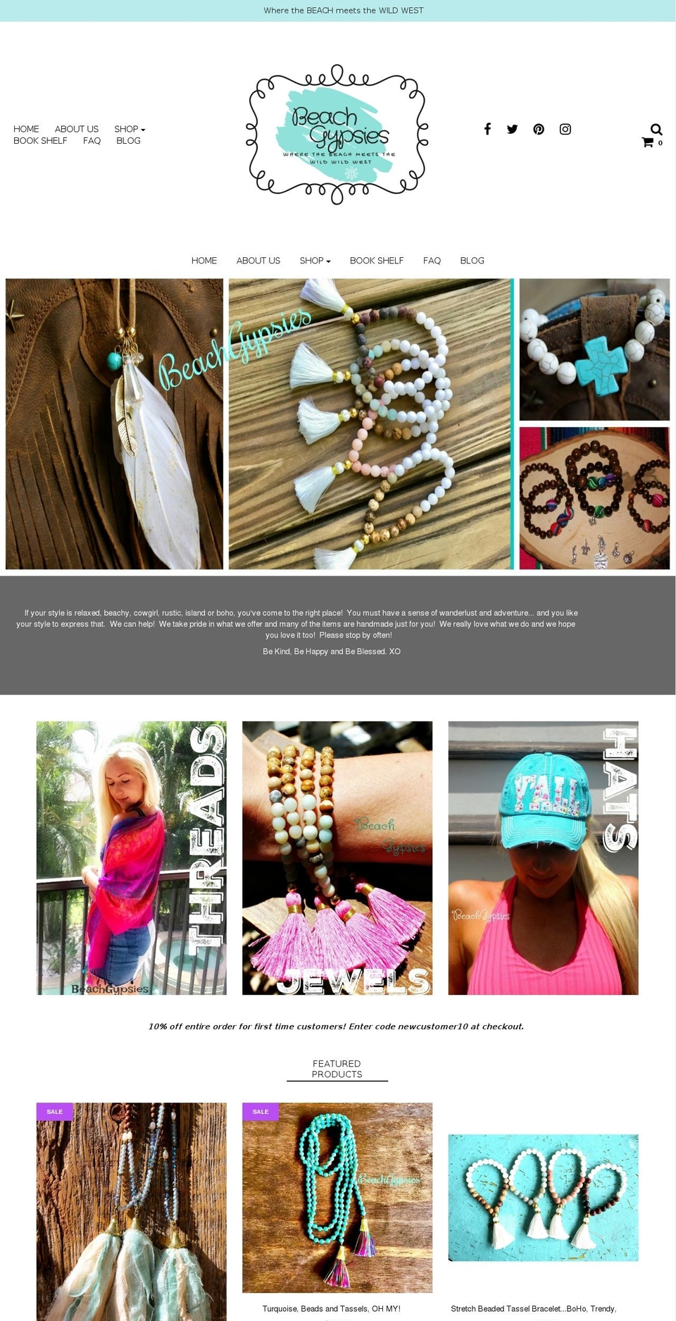 thebeachgypsies.com — Shopify storefront screenshot