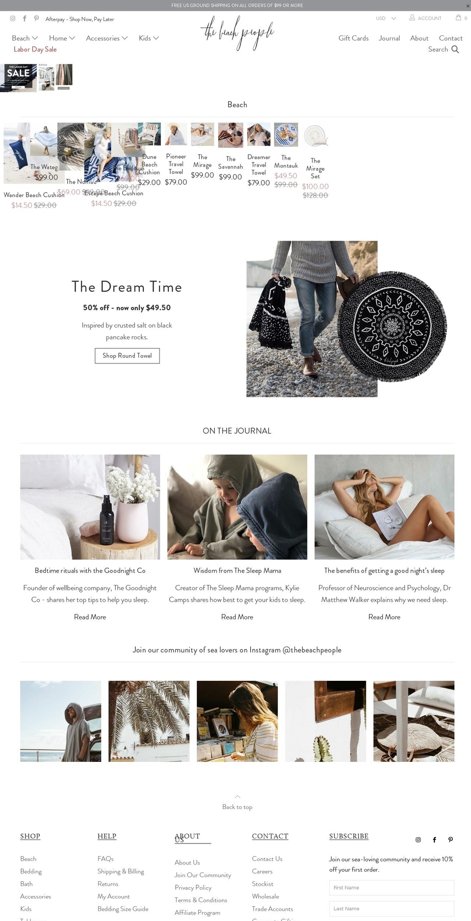 Luxe Launch Shopify theme site example thebeachpeopleco.com